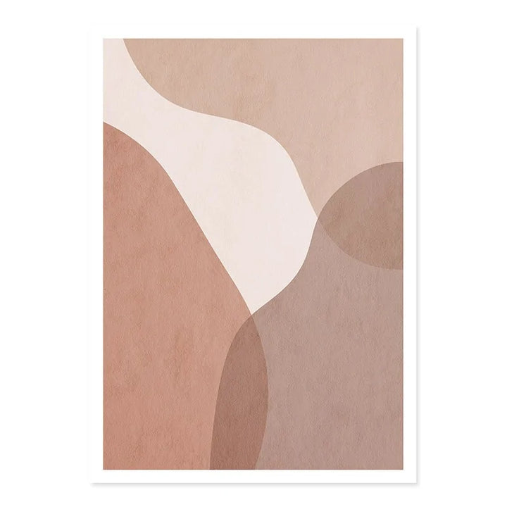 Abstract Beige Geometric Canvas Wall Art